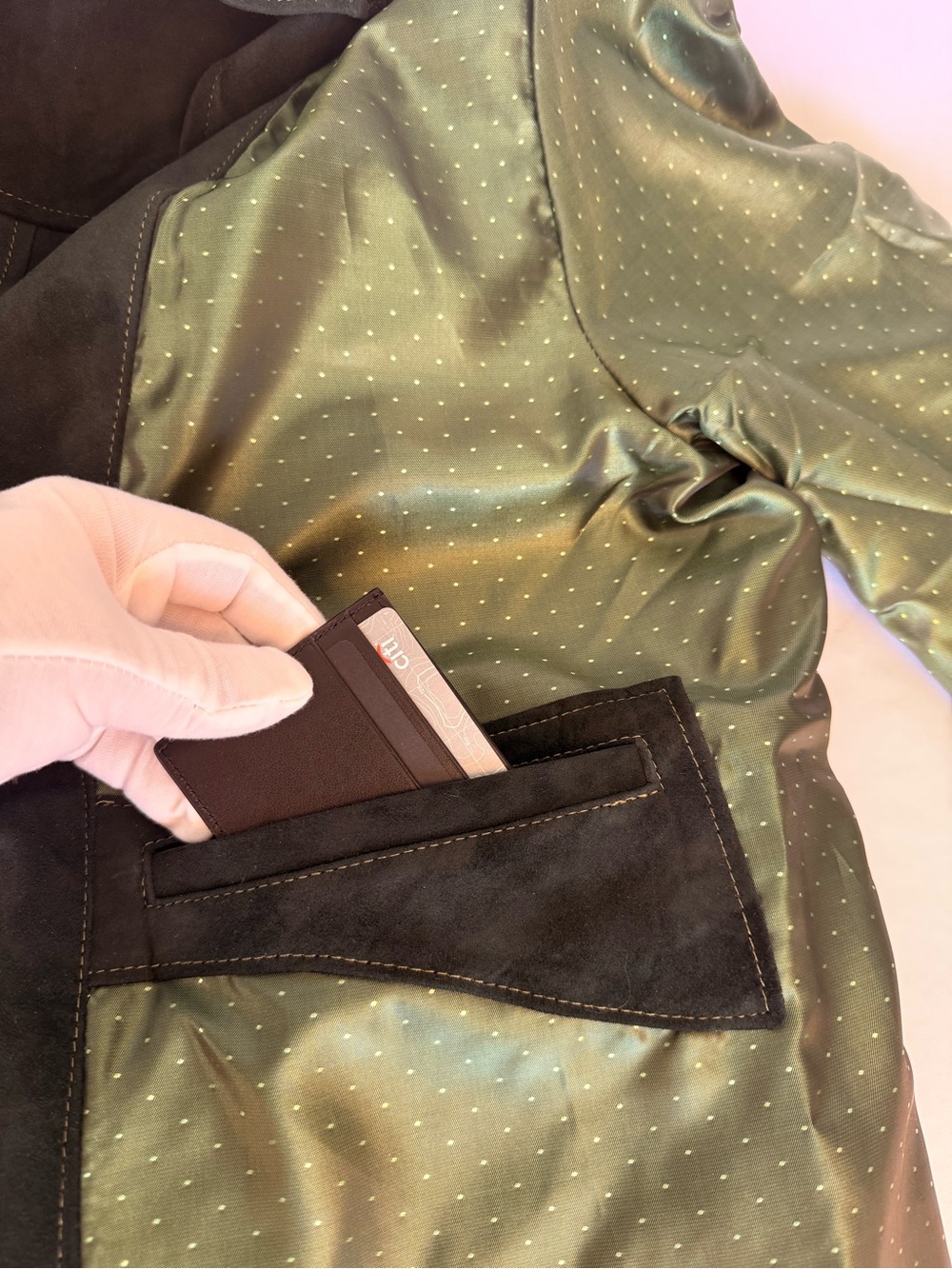 Men's Forest Green Suede Toggle Coat - Picture 7 of 15